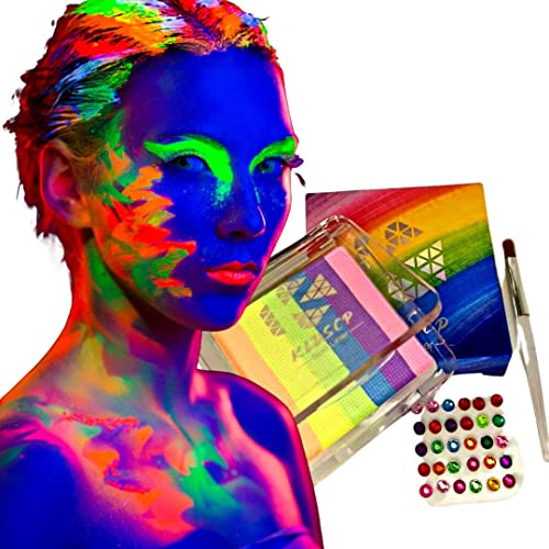 KLDSCP 6 צבע פסטל קשת קשת ליל כל הקדושים פיצול צבעי צבע | UV ניאון | מים מופעלים | פסטיבל ומסיבה | יהלום